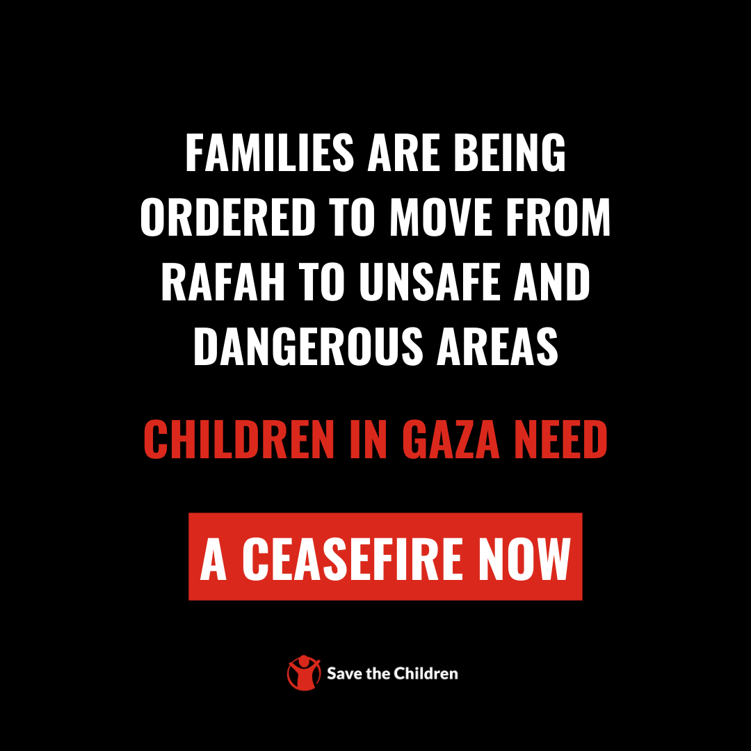 There is nowhere safe in #Gaza, and there is nowhere people can access the basics needed to survive. Forcibly displacing people from #Rafah will likely seal the fate of many children. We call on all States to act now to protect civilians and prevent atrocity crimes in Rafah.