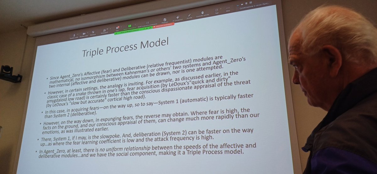 Josh Epstein proposes a triple process mode to simulate #mind #cognitive #cognition #behaviour at @LaStatale!
