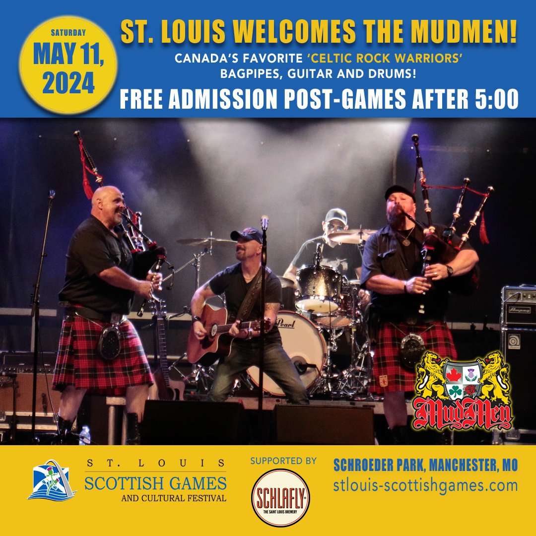 Saturday, May 11th: Folk and Celtic rock music. Sheep herding. Activities for the Bairns. Athletic competitions. Dancing competitions. Piping, drumming, and massed pipe bands. Scottish and American food, beverages, and merch. Get tickets to the games: 👇🏴󠁧󠁢󠁳󠁣󠁴󠁿 stlouis-scottishgames.com
