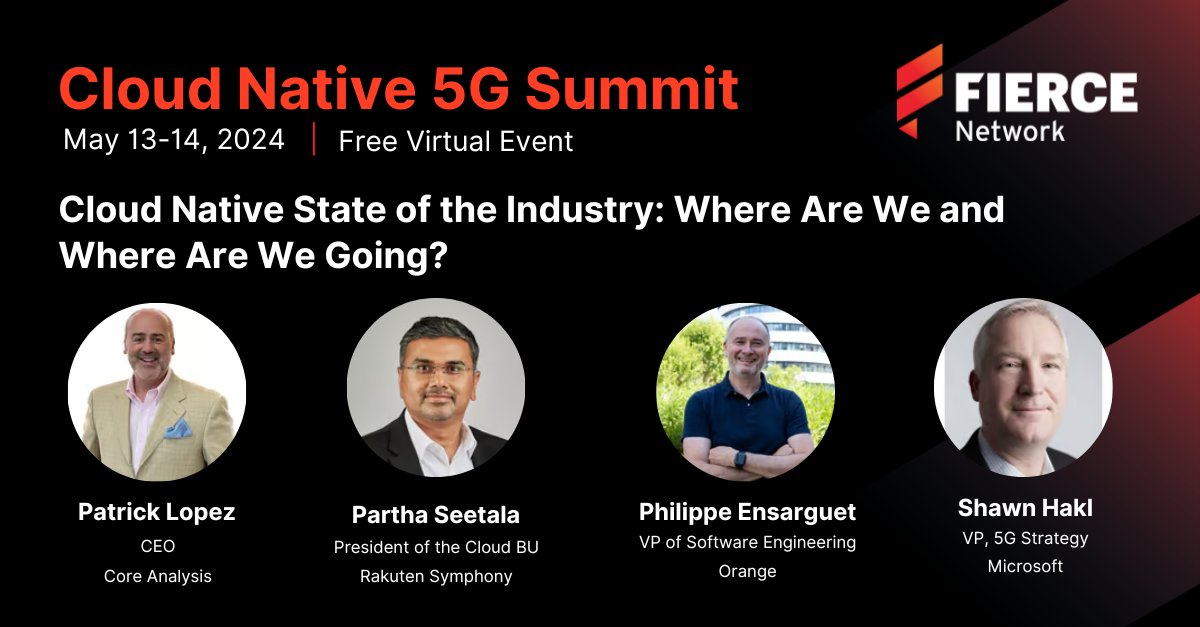 We are pleased to invite you to the #CloudNative5G Summit next week on May 13-14, 2024. Don't miss the panel discussion on 'Cloud Native State of the Industry: Where Are We and Where Are We Going?' Register today! 📅 loom.ly/cZeYjQE #5GTechnology #CloudComputing