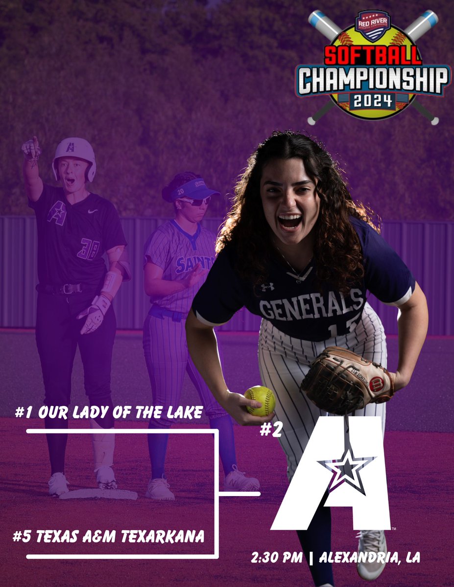 Generals to the SHIP! 

Generals will take on the winner of OLLU vs TAMUT. 

📍Champions Sportsplex 
⌚️2:30 
🎥 446sports.com/446sports-pres…

We will update with a live stats link once the winner of OLLU vs. TAMUT is decided. 

#MacNCheese #IYSMAYTTSWU #GensAreHOT