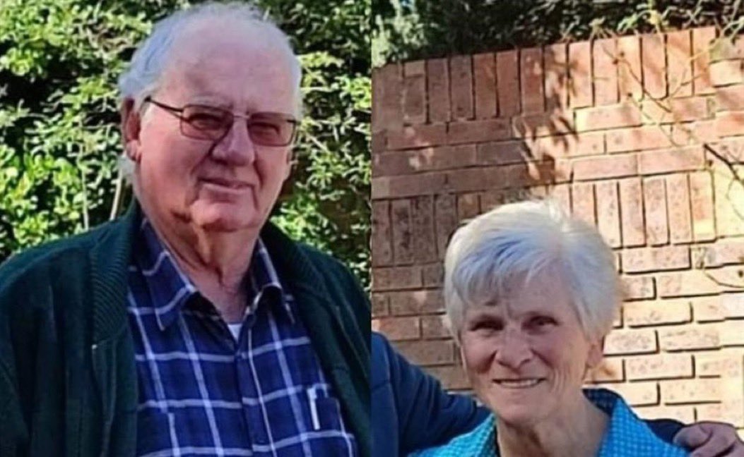 EndWokeness's tweet photo. Christo (76) and Christa (73) Morrison were tortured and kiIIed on their farm right near Bloemfontein last week. 

The farmhouse was full of bIood.. Christa was found in a septic tank. Christo was found in a ditch. Both were disfigured. 

4th South African farm attack in 1 week.  

Follow @twatterbaas for updates.