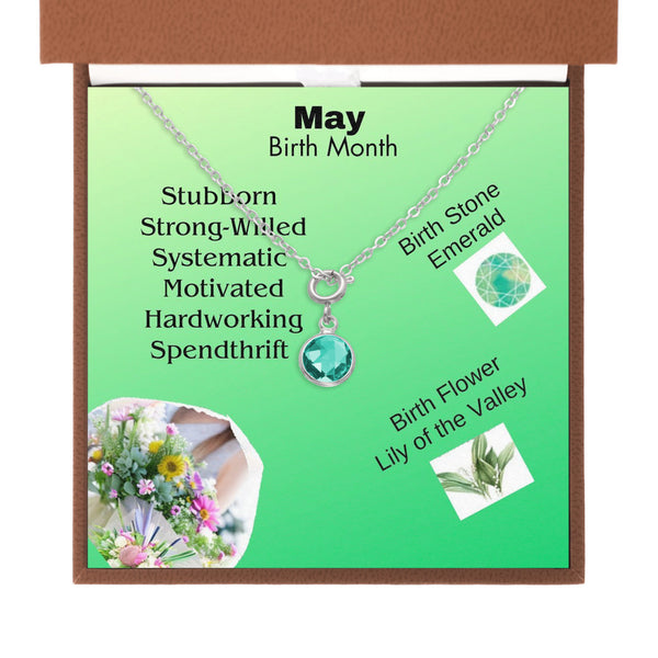 JBSG.   Personalized, Your Special May Birthstone Necklace to wear for celebration. Your Birth Flowers complete the beautiful message card.  #JBSG     Buy Here:  bit.ly/48niuRC   #PersonalizedNecklace     #PersonalizedJewelry   #BirthMonthJewelry  #MayBirthMonth   #M ...