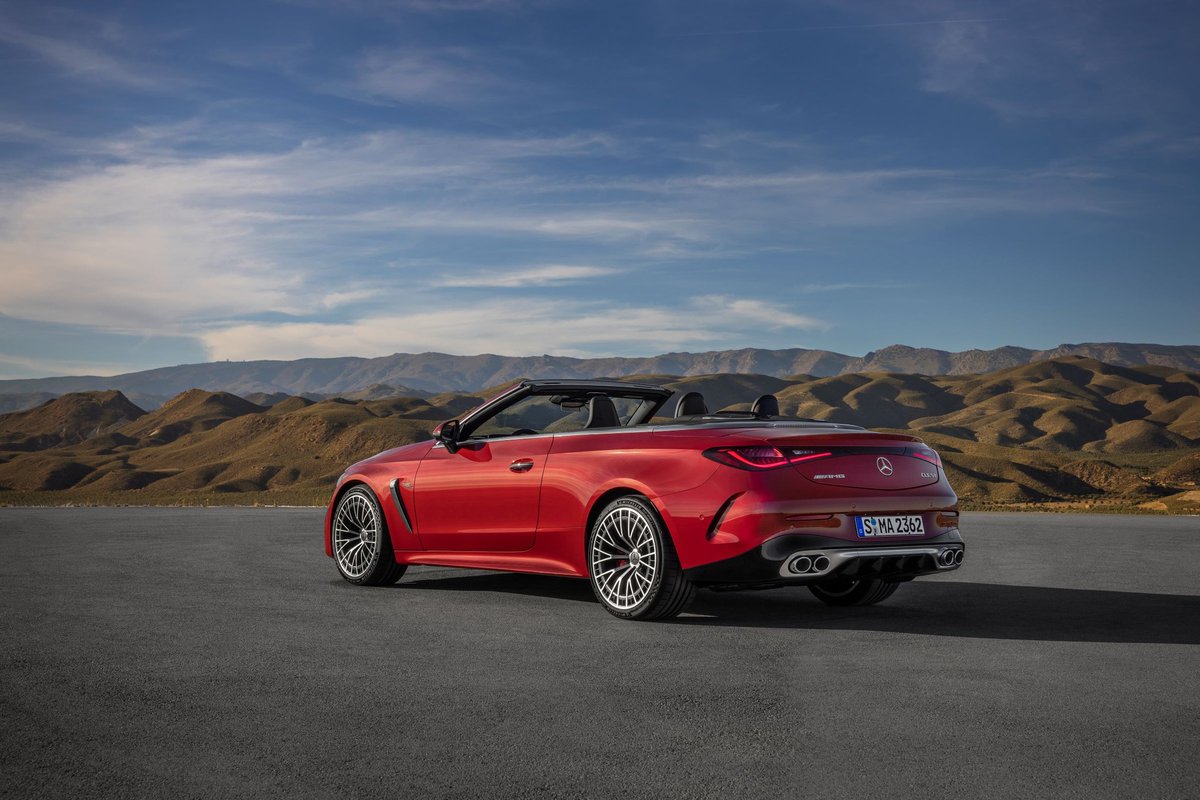 MercedesBenzUSA's tweet image. Introducing the new Mercedes-AMG CLE 53 Cabriolet, the second open-top model to join the AMG family.

The signature A-shaped AMG radiator grille, upgraded AMG-enhanced 3.0-liter inline six-cylinder turbocharged engine, and a system output of 443 hp, all contribute to the AMG 53…