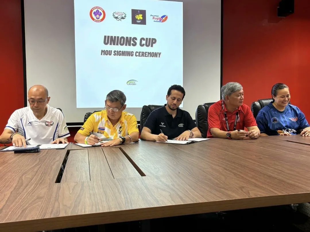 Singapore, Chinese Taipei, Philippines, and Thailand unite! 🌏✨ The signing of an MOU between these unions marks a step towards enhanced cooperation and mutual growth. Witnessed by Asia Rugby President Qais Al Dhalai this moment is a testament to the power of collaboration.…