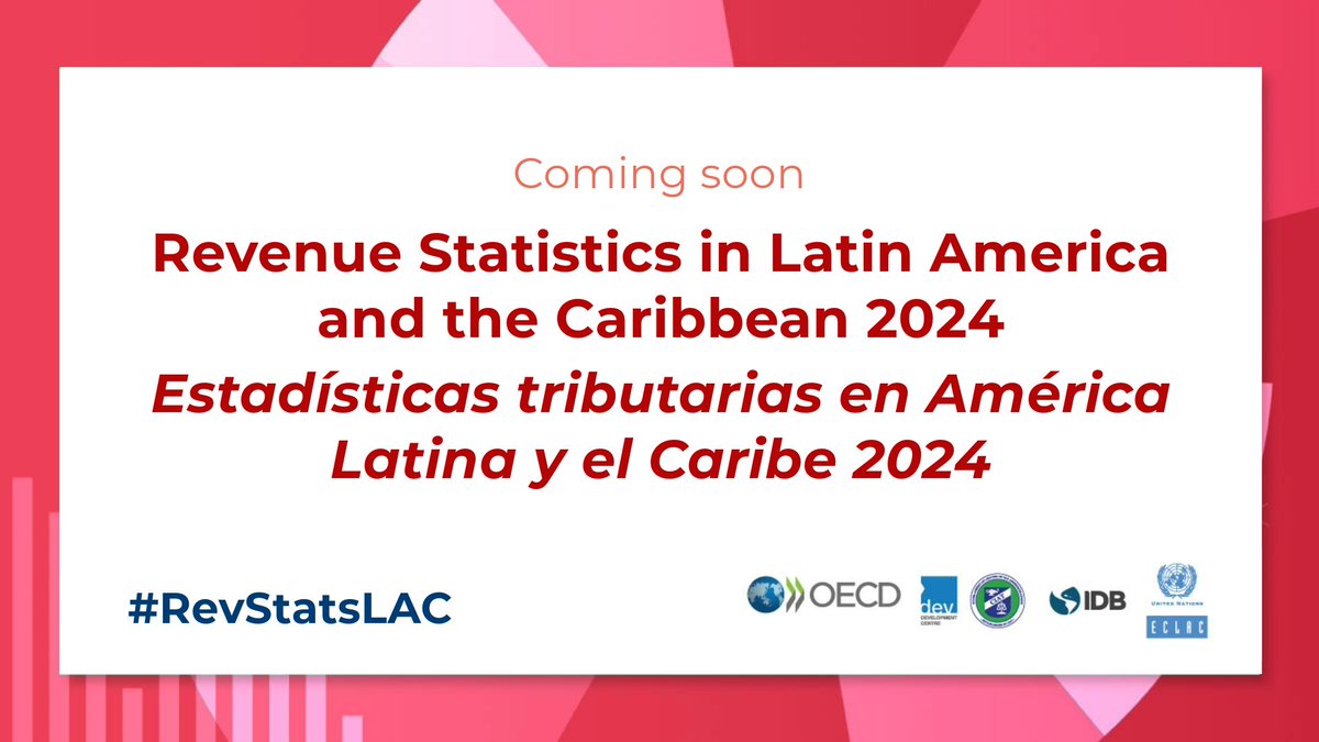 #RevStatsLAC ➡️ launching tomorrow! Stay tuned to discover comparative data on tax trends across 27 countries in Latin America & the Caribbean. 🔗brnw.ch/revstatslac24 @OECDtax | @CIATorg | @the_IDB | @eclac_un
