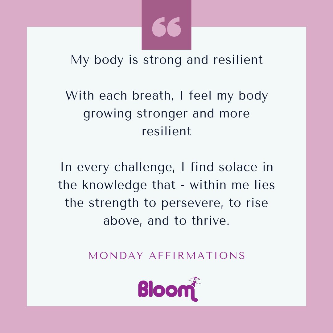 Happy Monday, Bloom Ladies!

Start your week off right with this powerful reminder that you are powerful, capable, and deserving of love and care. 

Happy Monday ♥️
#happymonday #strongwoman #affirmationmonday #MondayMantra #FeminineCare #SelfCare