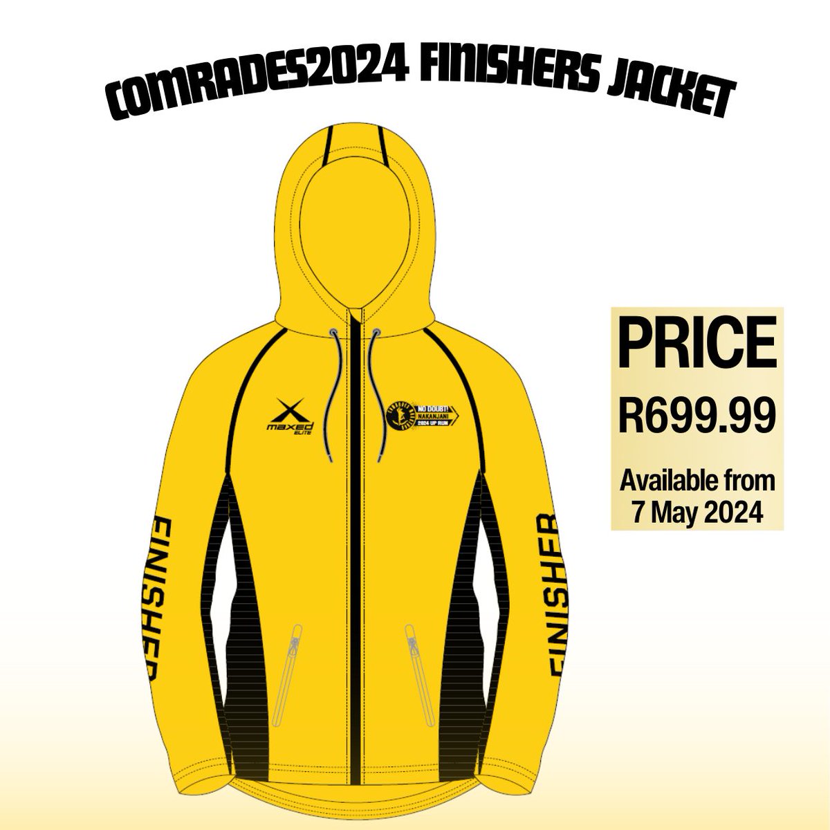 #Comrades2024 𝗙𝗶𝗻𝗶𝘀𝗵𝗲𝗿𝘀 𝗝𝗮𝗰𝗸𝗲𝘁 𝗼𝗻 𝘀𝗮𝗹𝗲 𝗳𝗿𝗼𝗺 𝘁𝗼𝗺𝗼𝗿𝗿𝗼𝘄

If you are gearing up for The Ultimate Human Race on Sunday, 9 June 2024, then you’re in for a remarkable experience.