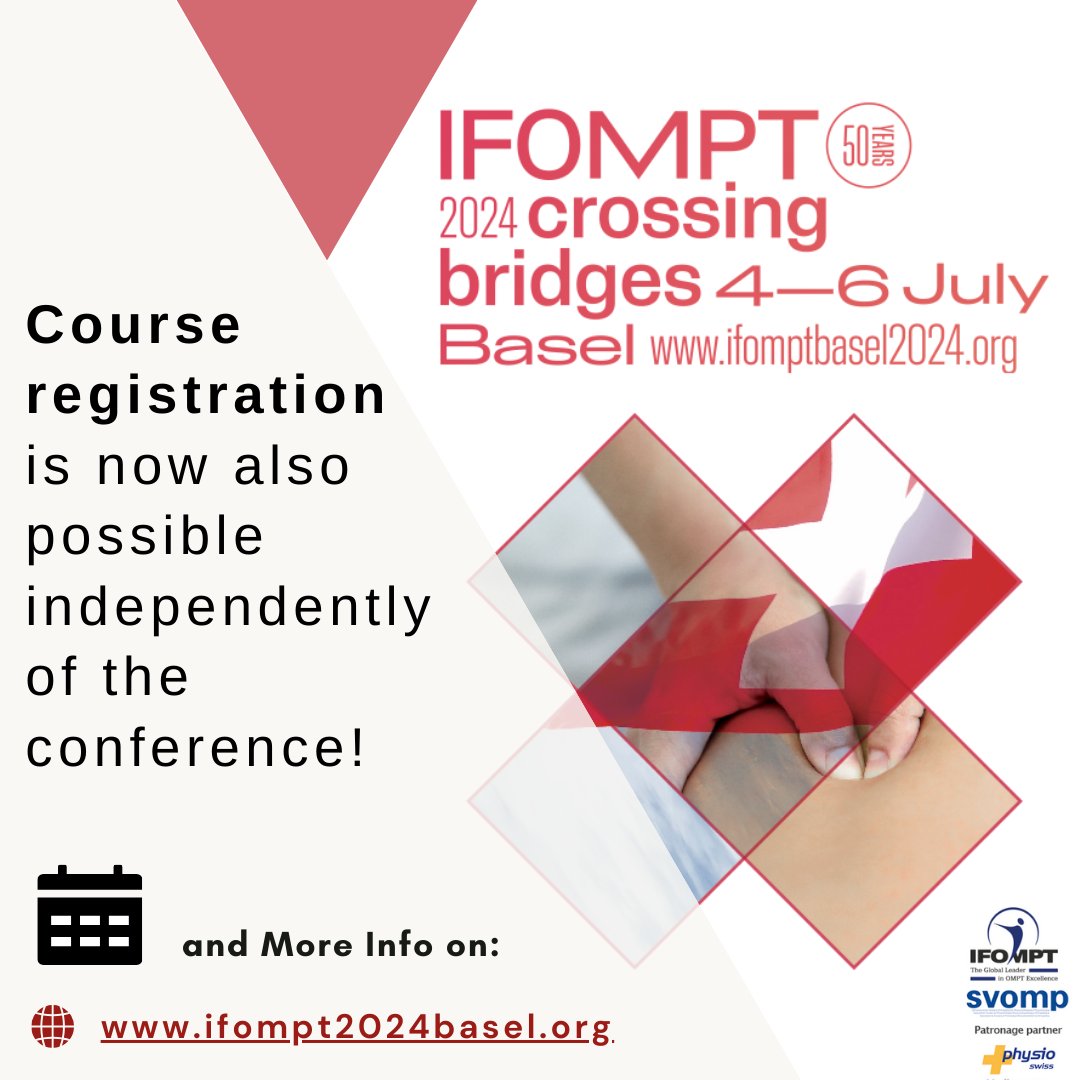 Course registration is now also possible independently of the conference. For More Info and Registration 👉organizers-congress.org/frontend/index… Or Registration for the whole conference🤩👇 @ifompt #ifomptbasel2024 #ifompt2024 ifomptbasel2024.org/frontend/index…