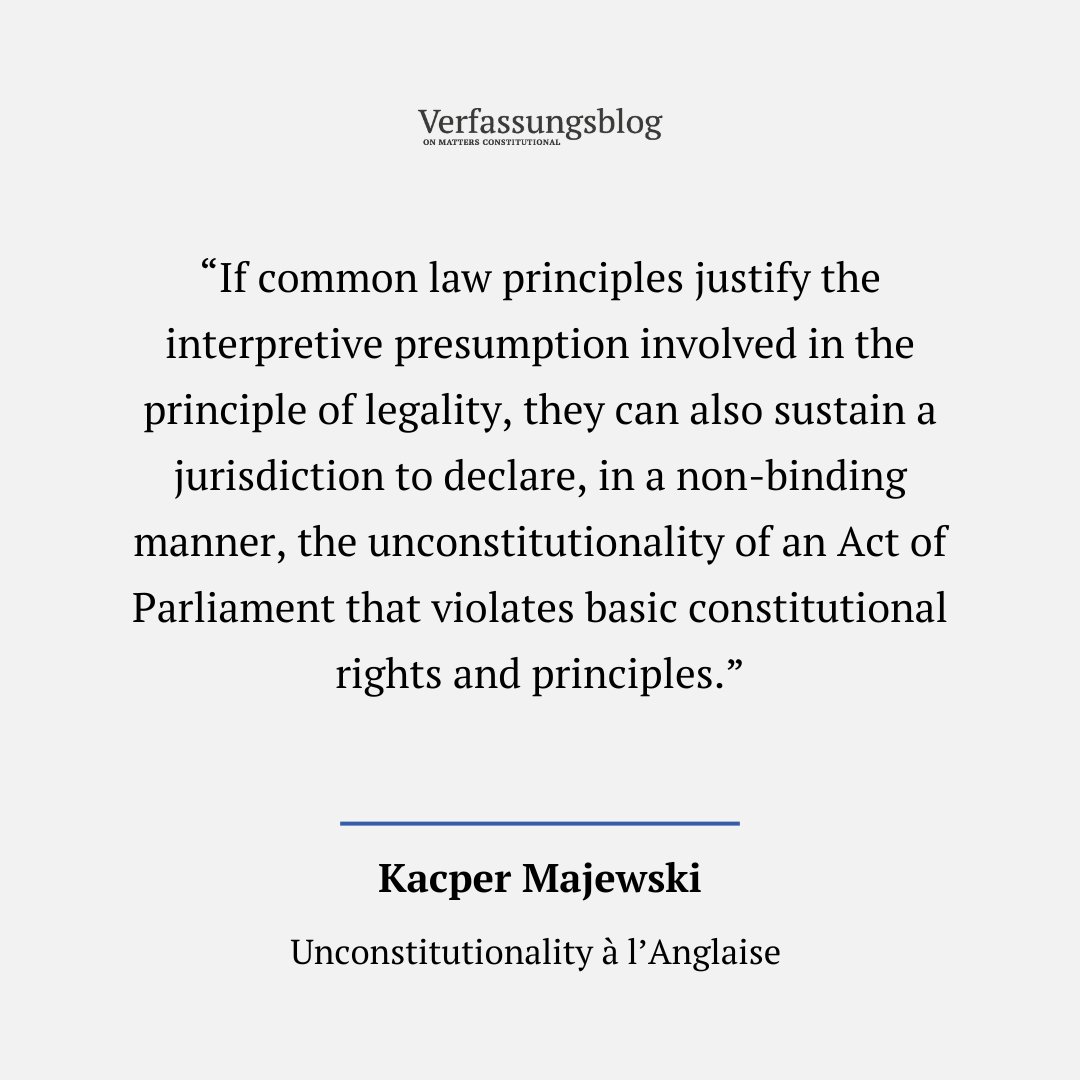 Is the UK having its Marbury v Madison moment with the controversial Safety of Rwanda Act going into effect? KACPER MAJEWSKI (@kacper_majewski ) on how the courts may be able to declare the Act both lawful yet unconstitutional. verfassungsblog.de/unconstitution…