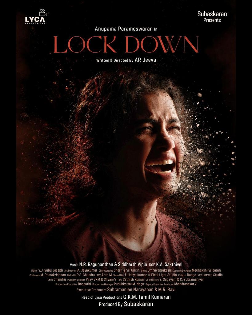 Breaking News! 📰 Presenting the first look of the upcoming film 'LOCKDOWN', starring @anupamahere 🌟 Gear up for a riveting tale of emotions! 🤗🎭

#ARJeeva @LycaProductions #Subaskaran @gkmtamilkumaran @shakthi_dop @NRRaghunanthan @sidvipin #AJayakumar @prosathish