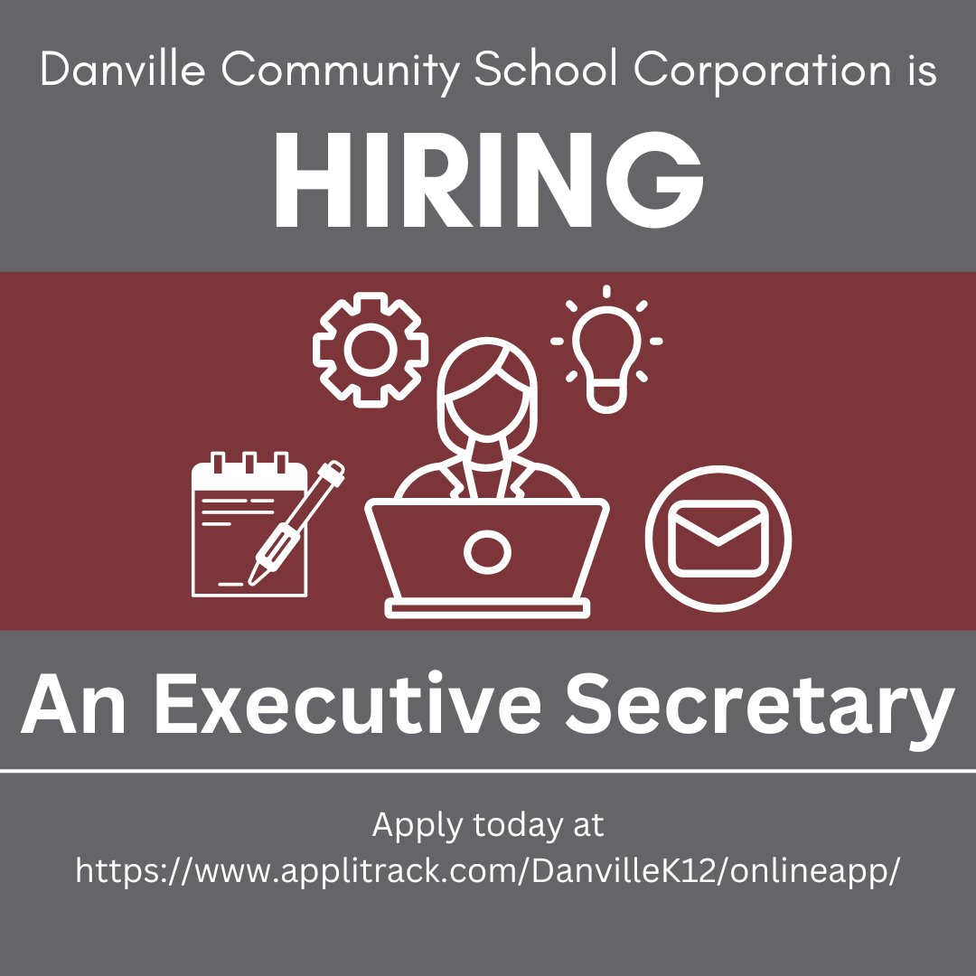 DCSC is looking for a new Executive Secretary to join our team! Be sure to read more about this exciting position at the link below and apply today! applitrack.com/DanvilleK12/on…