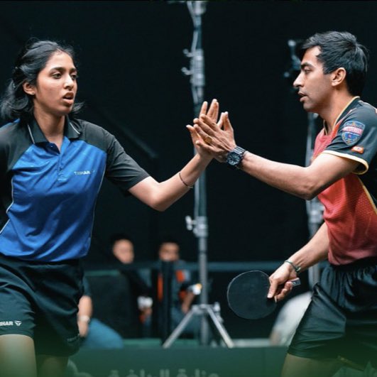 Harmeet and Yashaswini advance to Quarterfinal of Saudi Smash

Harmeet Desai & Yashaswini Ghorpade have defeated Alvaro Robles and Maria Xiao (ESP) by 3-2 to secure a spot in the quarter-finals at the Saudi Smash

🇮🇳