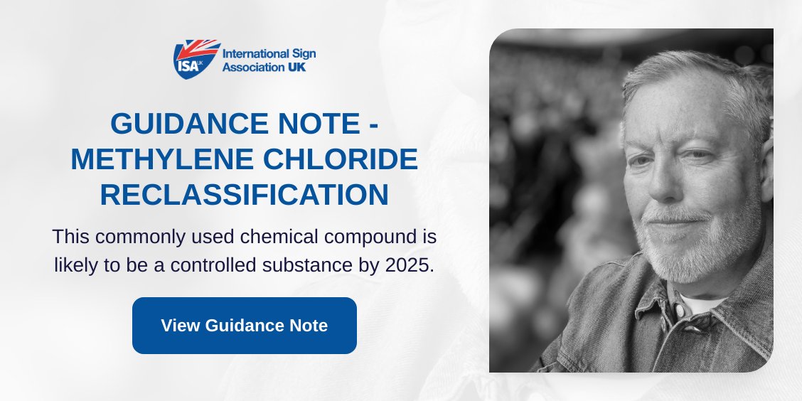 ISA-UK Members - be sure to check your email for the latest Guidance Note on Methylene Chloride Reclassification. Please let us know any questions you may have.