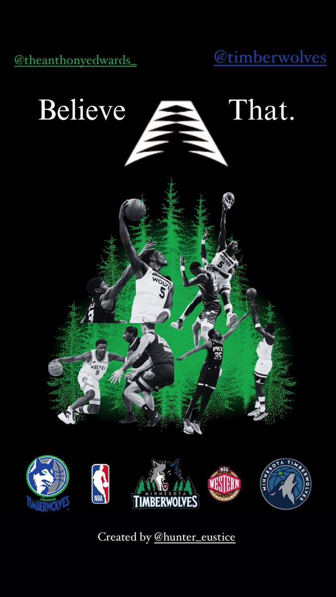 HunterEusTice's tweet photo. Game 2 Tonight. Believe That. 
@theantedwards_ @Timberwolves 🐺
•
Created by me @HunterEusTice https://t.co/3PkJDRssQ0