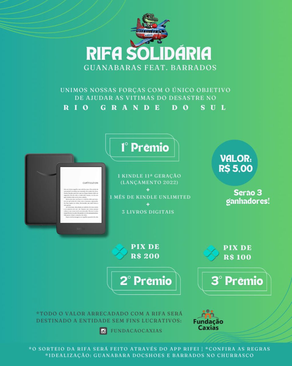 Guanabara Docshoes 🚍🪢 (@guanabaradocxu) on Twitter photo Bom dia irmãs! Vamos continuar ajudando 🙏🏼
Link da rifa:
rifa321.com/rifa/guanabara…
Em caso de dúvidas entre em contato via DM Bom dia irmãs! Vamos continuar ajudando 🙏🏼
Link da rifa:
rifa321.com/rifa/guanabara…
Em caso de dúvidas entre em contato via DM