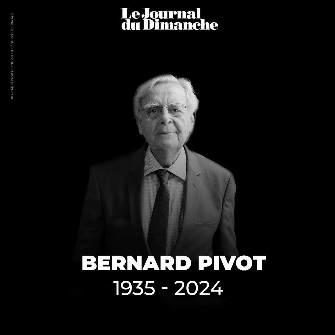 ⚫️ L’écrivain Bernard Pivot est décédé à 89 ans