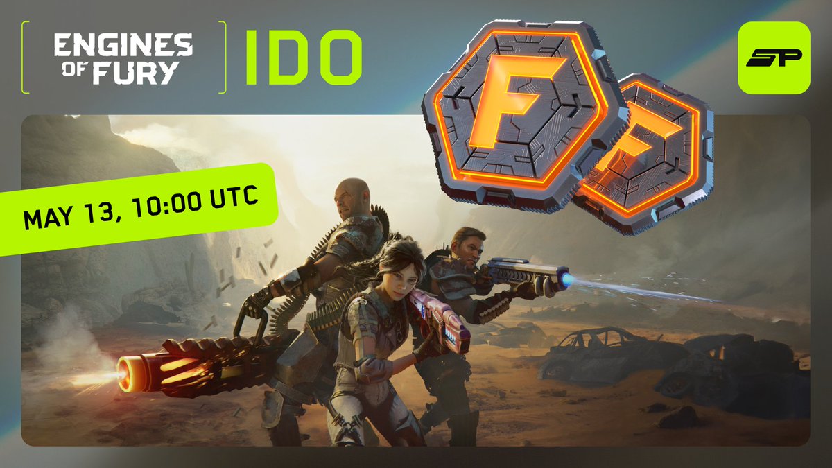 ❗️ Attention ❗️ @EnginesOfFury IDO date: May 13, 10:00 UTC! 🚀 🔹 Registration: TBA 🔹 Allocation: $150,000 🔹 Token: FURY 🔹 EoF IDO page: siduspad.io/project/engine… Get ready for takeoff!