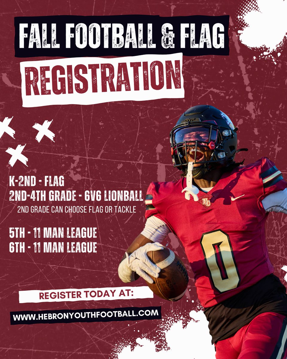 Hebron Youth Football: 4 Days Left to Register!!!! We want you!!!! hebronyouthfootball.com/registration