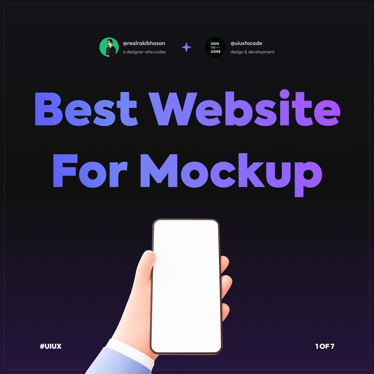 👀 Check out these website to get mockup for your design work

Say Hello 👋 
zaap.bio/uiuxtocode

Stay tuned for daily design-related resources 🤝

#ui #ux #uxdesign #uidesign #learnui #learnux  #mockup #realrakibhasan #uiuxtocode