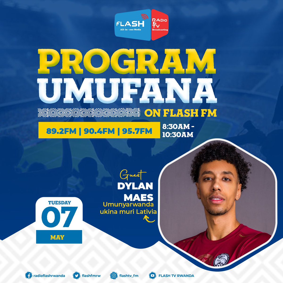 Tubane ejo muri program umufana. Ni iki ubaza uyu mukinnyi w'@RwandaAmavubi Dylan Maes?