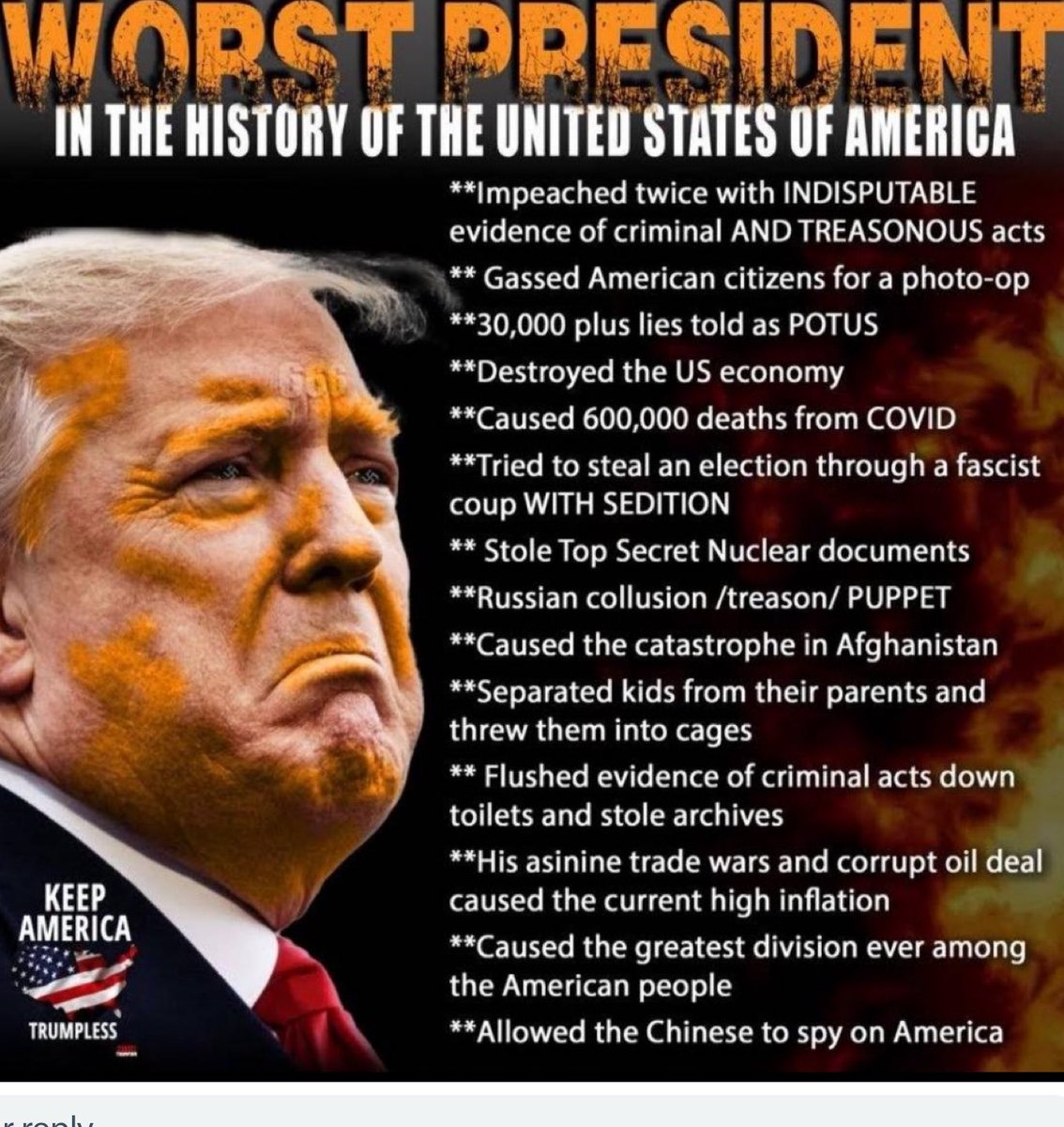 KJC (@kcorcor2770) on Twitter photo <a href="/TrumpDailyPosts/">Fan Donald J. Trump Posts From Truth Social</a> Just a reminder Folks of the TRUTH
WAKEUP AMERICA and stop listening to this pathetic pathological liar con HE IS A CLEAR AND PRESENT DANGER TO YOUR FREEDOM AND OUR DEMOCRACY <a href="/TrumpDailyPosts/">Fan Donald J. Trump Posts From Truth Social</a> Just a reminder Folks of the TRUTH
WAKEUP AMERICA and stop listening to this pathetic pathological liar con HE IS A CLEAR AND PRESENT DANGER TO YOUR FREEDOM AND OUR DEMOCRACY