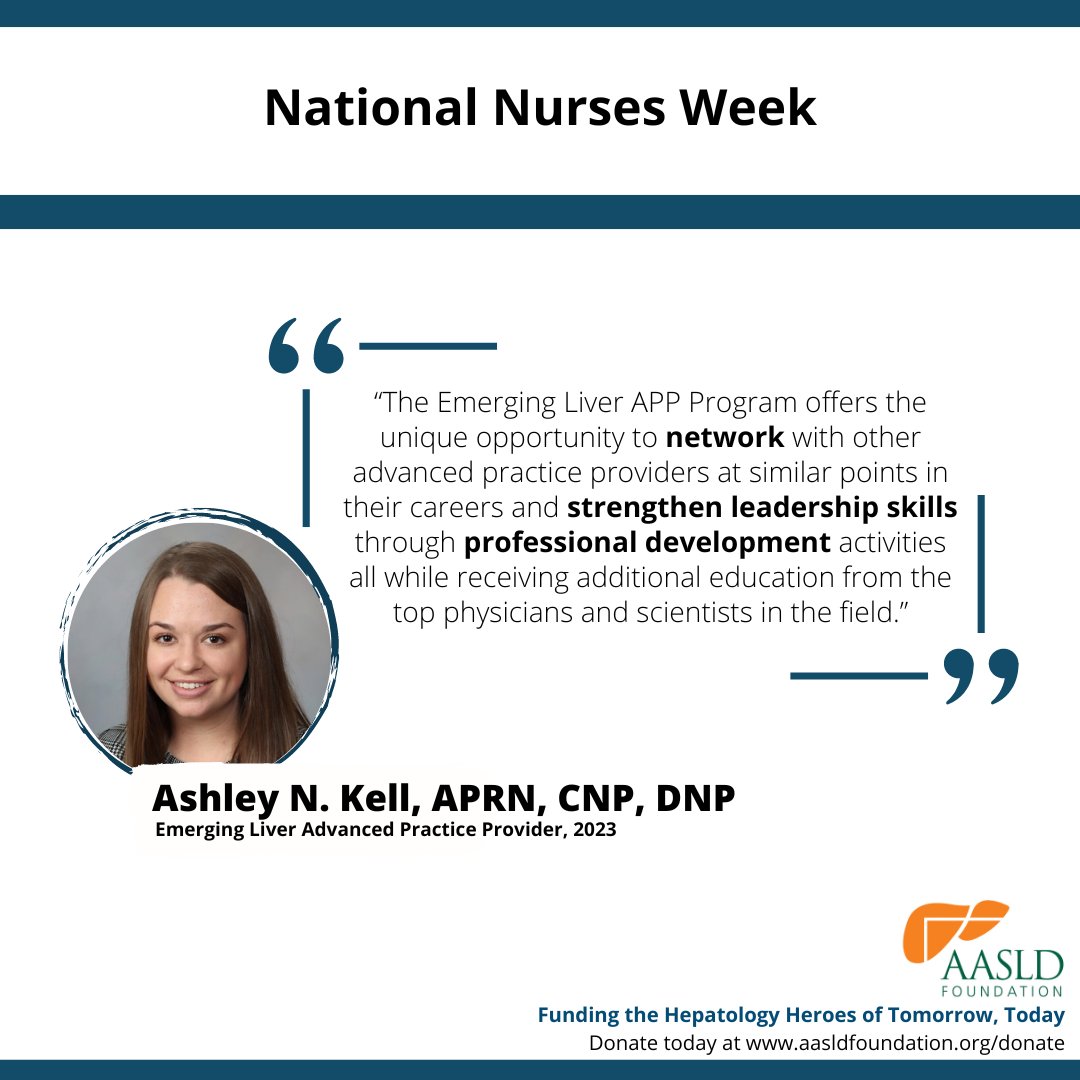 It's #NationalNursesWeek! AASLD Foundation is committed to ensuring frontline health care professionals have the tools & education they need to diagnose, treat, and refer liver disease.