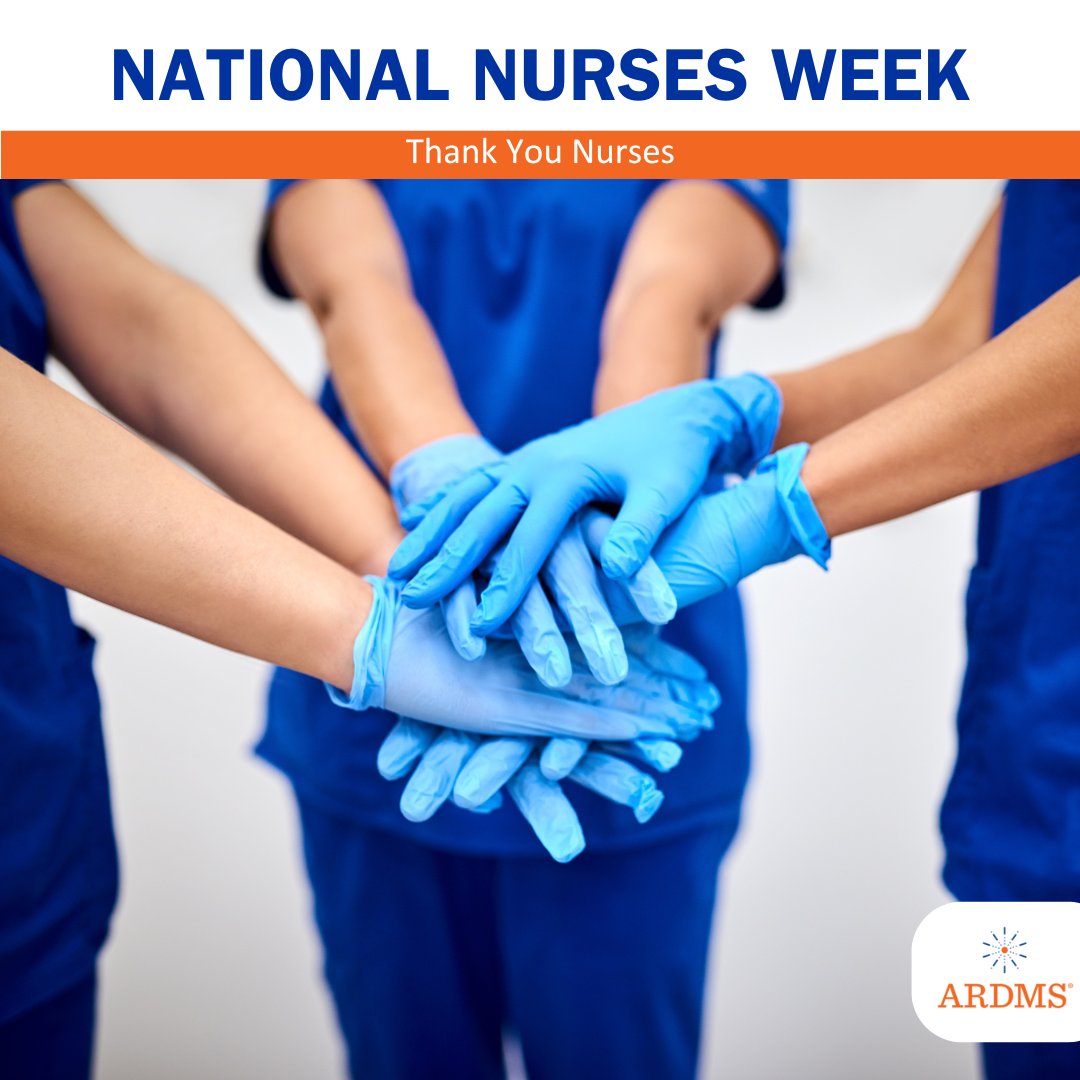 Celebrate #NationalNursesWeek with ARDMS! We recognize nurses for their dedication, service to others, and improving patient health. Thank you, nurses, for everything you do.👩‍⚕️👨‍⚕️🫀