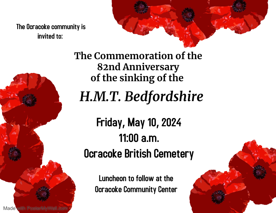 Check out the British Cemetery Ceremony happening this Friday! Find out more information here 👉 bit.ly/4b2qOYT #visitocracokenc #visitnc #ocracoke #outerbanks #obx #northcarolina #island #event #britishcemetery #spring