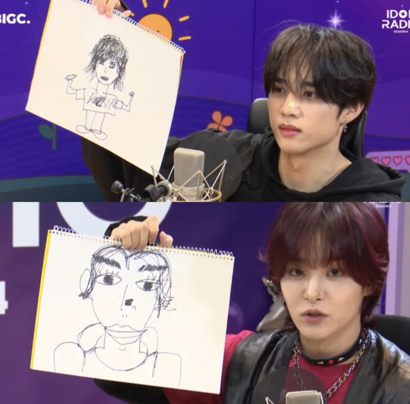 this is how sunwoo and jihoon drew each other 😭