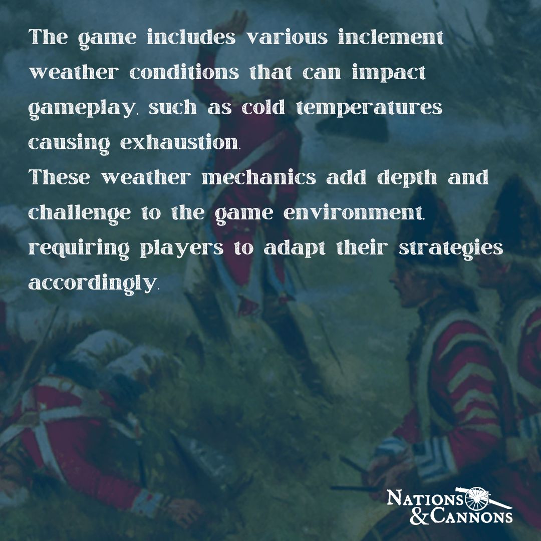 The weather can cause major issues for characters in the Nations & Cannons game. As the weather takes center stage, expect updates that intensify gameplay. 

Stay tuned for updates on nationsandcannons.com

#NationsAndCannons #GameUpdates #GameplayEnhancements #StayTuned