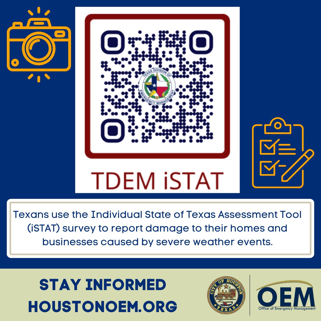 Houstonians who have damage to homes or businesses from storms & flooding are urged to report that damage. Property damage reports help officials determine eligibility for disaster assistance & identify resource needs. Fill out a damage survey online: damage.tdem.texas.gov