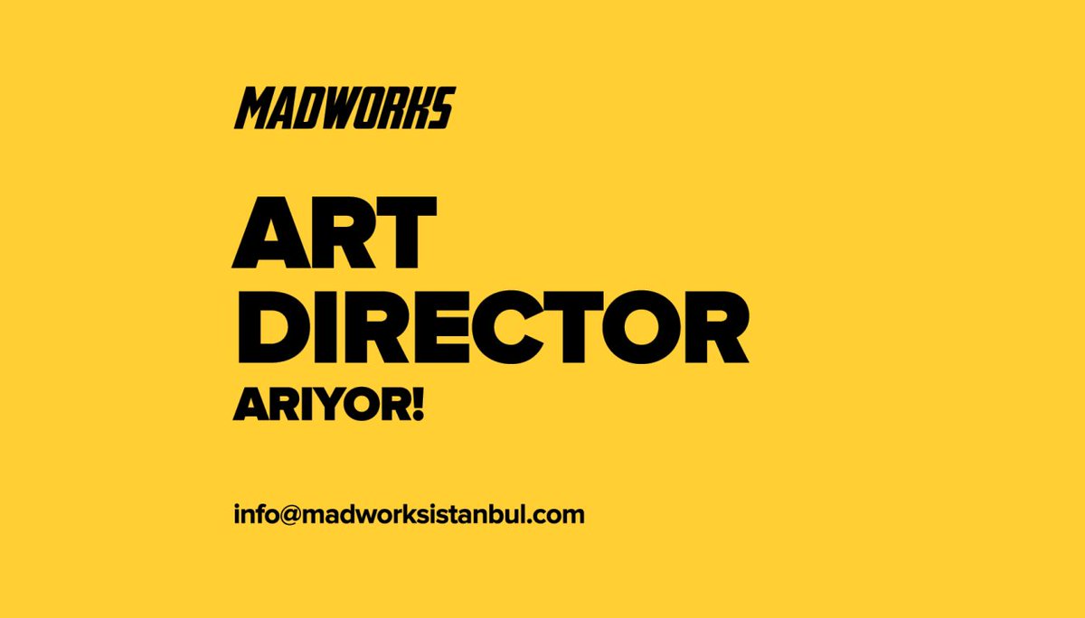 Madworks, #ArtDirector Arıyor
ajansisleri.com/madworks-art-d…