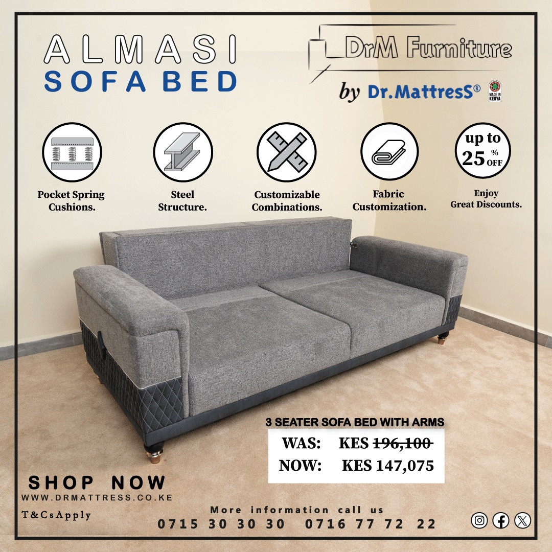 Introducing the Almasi Sofa Bed - Where Comfort Meets Versatility! 💫✨ With pocket spring cushions and a sturdy steel structure, our Almasi Sofa Bed offers the perfect blend of comfort and durability. Plus, it's fully customizable, allowing you to create the perfect combination