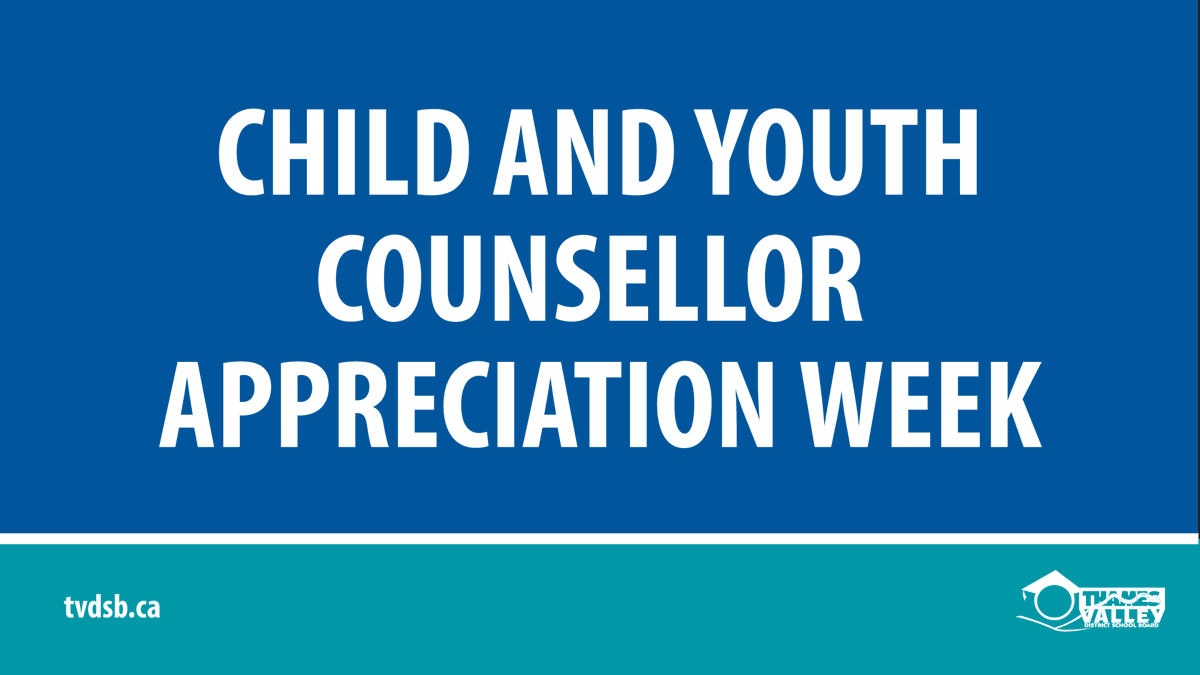 It's Child and Youth Counsellor Appreciation Week! Thank you to all the Educational Assistants and School Support Counsellors who make a difference in the lives of #TVDSB students, every day.