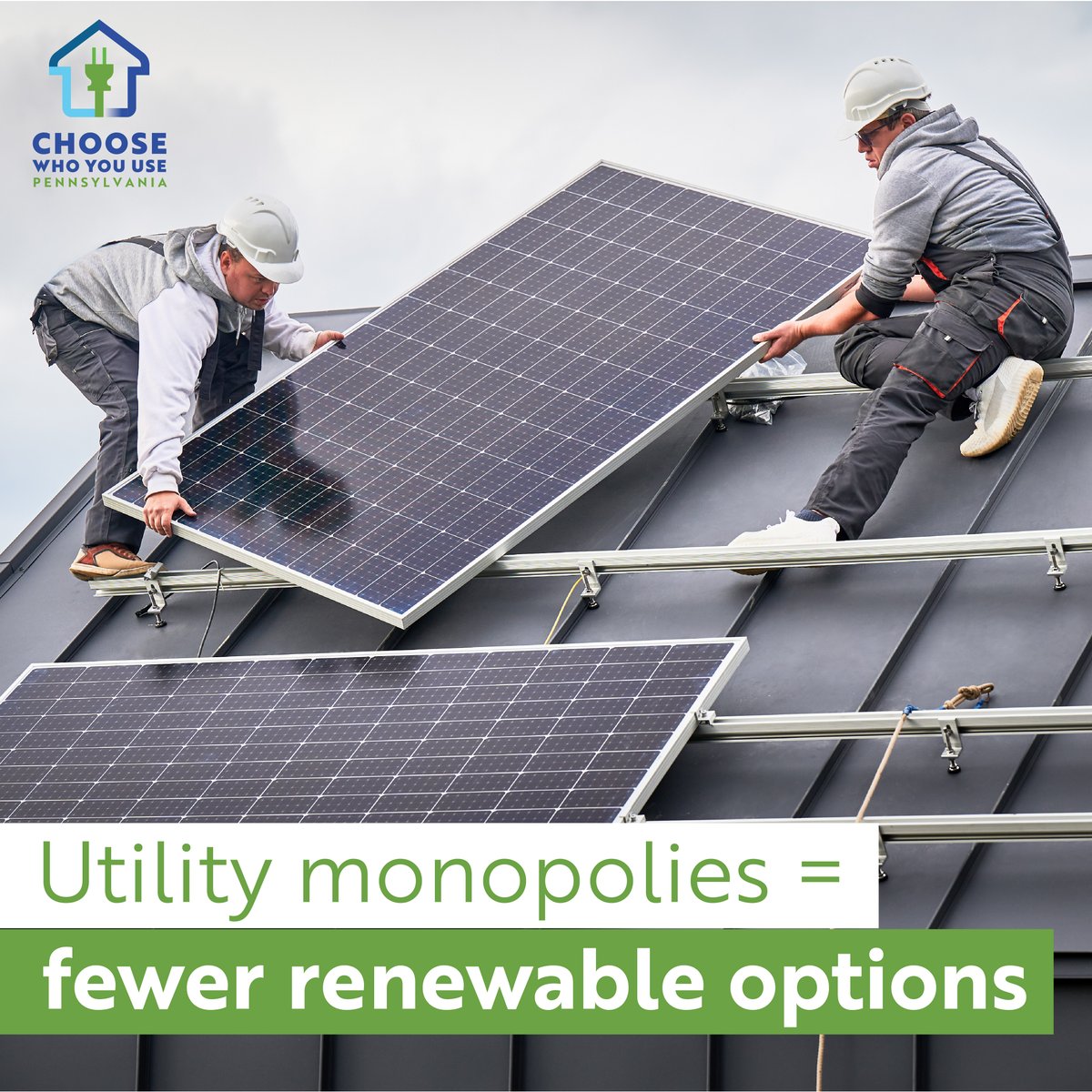 Retail electric suppliers offer renewable energy plans that support green jobs and sustainable energy development. When you #ChooseWhoYouUse, you can reduce your carbon footprint and help Pennsylvania meet its climate goals. #RenewableEnergy #ChooseWhoYouUse