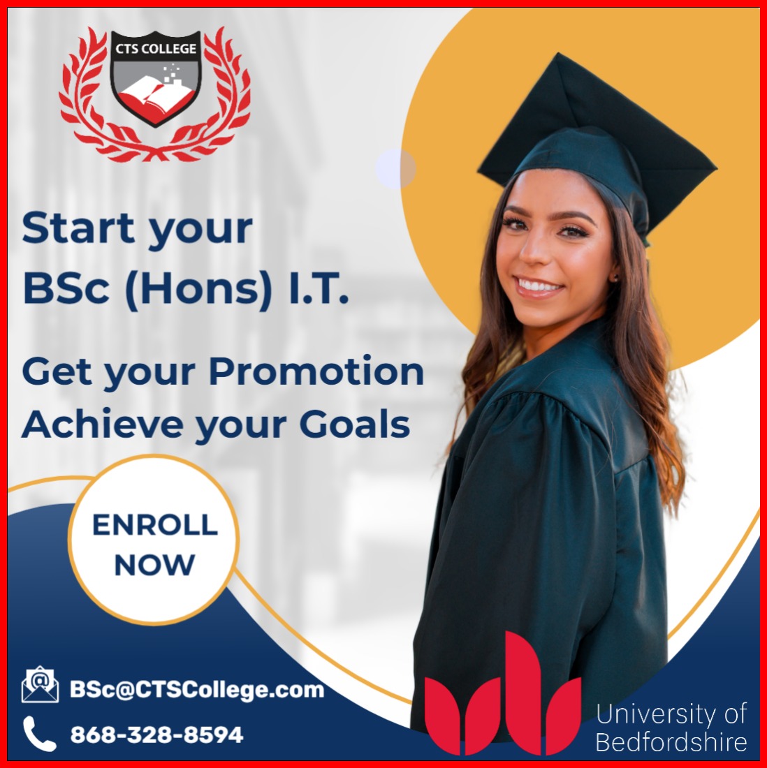🟥Start Your IT Degree With OR Without CXC/CSEC 🟥TAP👉mailchi.mp/ctscollege/uob… #CTSCollege #CollegeChat #868Education🇹🇹 #informationtechnology #technology #it #cybersecurity #tech #computerscience #programming #business #coding #innovation #software #python #information #computer