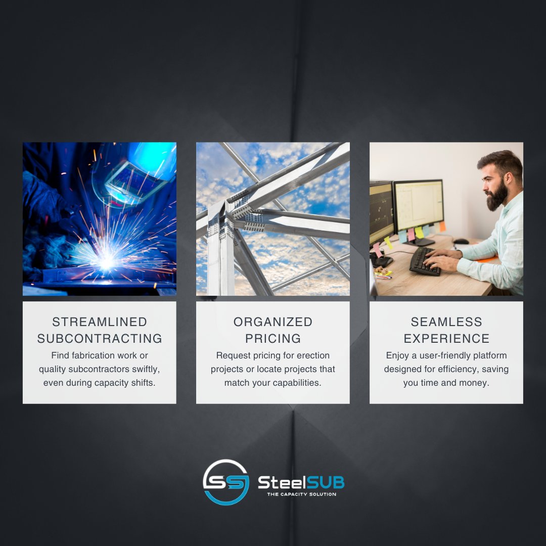 Ready to save time and money on every project?

Schedule a demo today!

steelsub.com/schedule-a-dem…

#SteelSUB #TheCapacitySolution #SteelFabrication #SteelErection