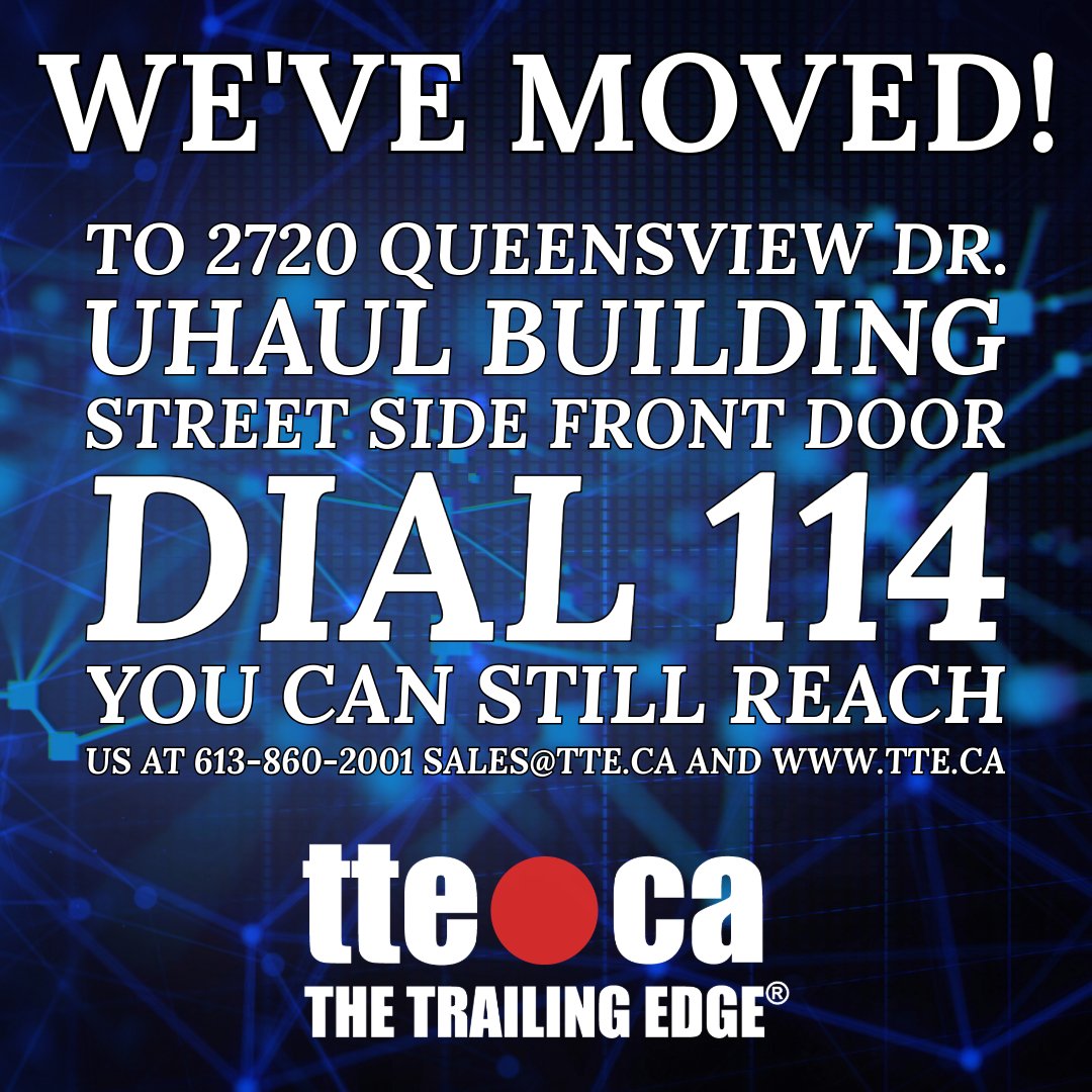 They still have our signs up at our old location but it may not last long so this is just a friendly reminder that we've moved closer to Highway 417 and are now in the U-Haul building at 2720 Queensview Drive. #TTE #TheTrailingEdge