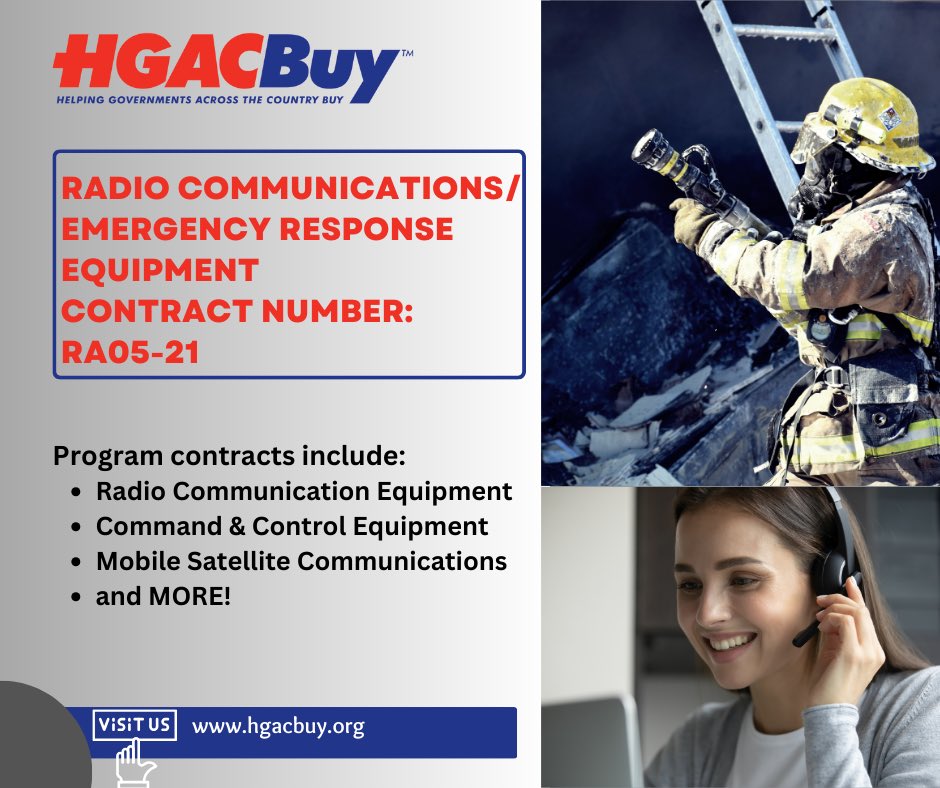 Enhancing emergency response with cutting-edge tech! Proud to announce our latest partnership under the competitively solicited contract RA05-21 with HGACBuy. Together, we're revolutionizing radio communications and emergency response equipment. #HGACBuy #CooperativePurchasing