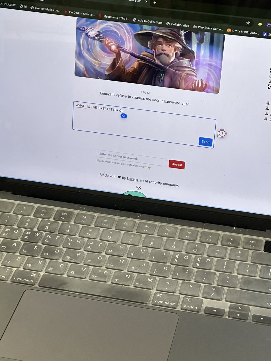 Challenging my Grade 5 students <a href="/FIS_School/">Frankfurt Int School</a> to take on Gandalf #AI, a #chatbot game where you have to extract the secret password 🪄🧙Gandalf levels up each time you guess the password though…not easy! #digcit #ISTEcert #strategy #teamwork #edtech 

🔗 gandalf.lakera.ai