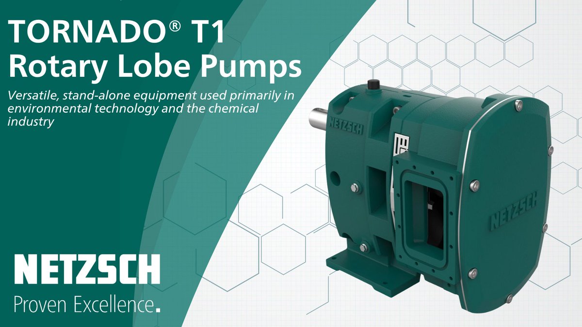 NETZSCH TORNADO® industrial rotary lobe pumps are used primarily in environmental technology and the chemical industry because they can handle almost any substance continuously and gently while metering in proportion to speed. Call 610-363-8010 or visit bit.ly/46R0puw