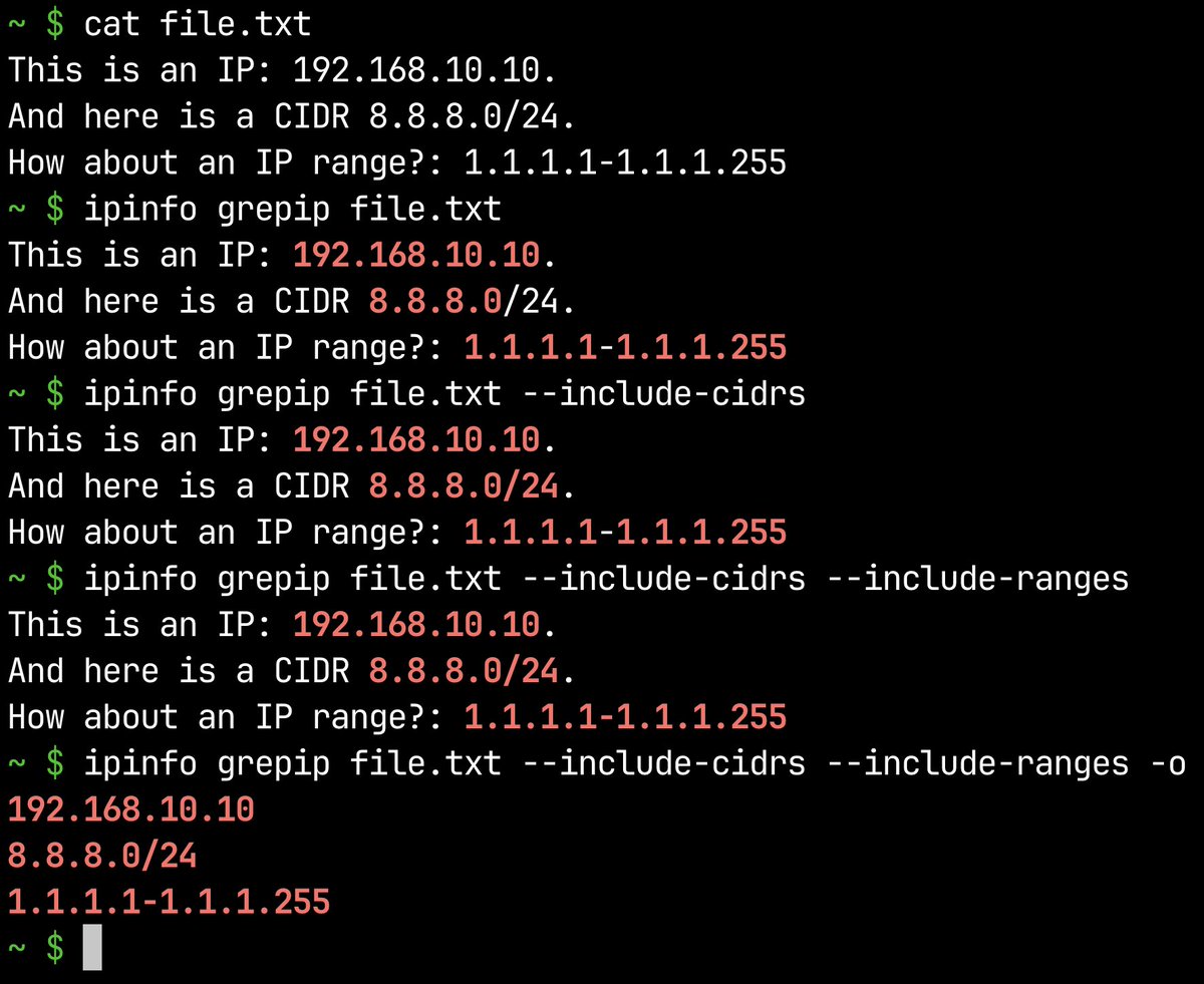 Did you know our CLI can grep IP addresses, CIDRs and ranges from pretty much any file type? Now you do! Here's how you do it 👇