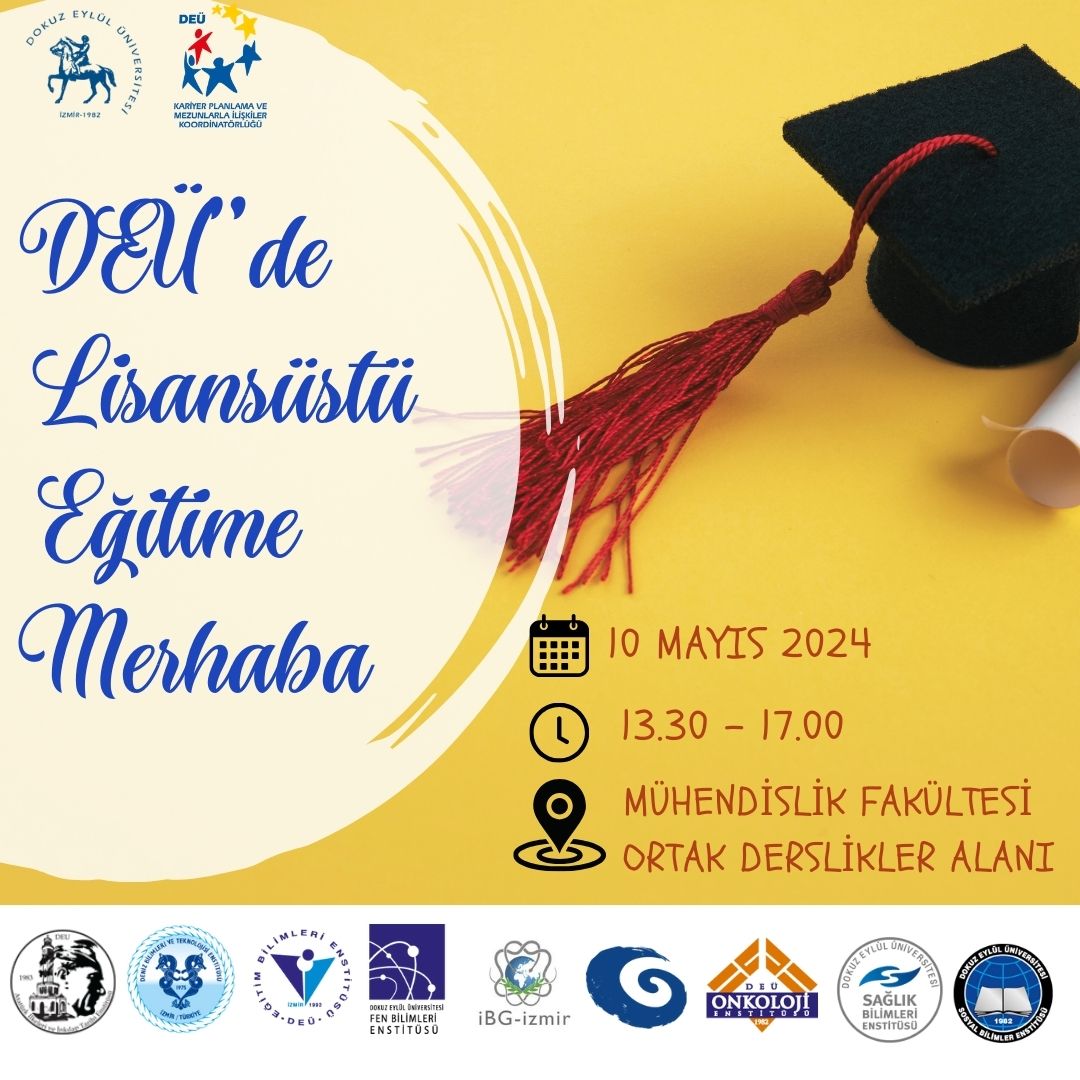 🎓🏛️Lisansüstü eğitim hakkında merak ettiklerinizi yanıtlamak üzere <a href="/universitemDEU/">Dokuz Eylül Üniversitesi</a> enstitülerimizden yetkililer, sizlerle birebir buluşuyor! 

🔎 "Lisansüstü Karar Ağacı" mızı da incelemeyi unutmayın: tinyurl.com/362r4cbp  

Ortak Derslikler Konum:  maps.app.goo.gl/NxxiVS4T2PpaKf…