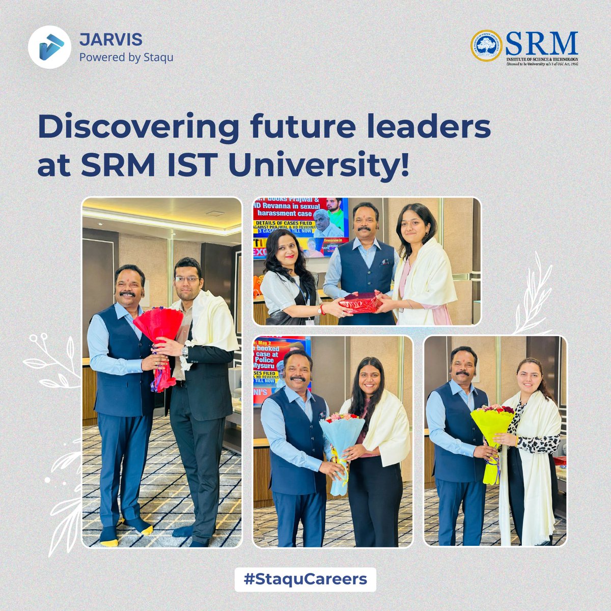 Excited to be at SRM IST University for campus placements! Staqu is on the lookout for bright minds to join our team. Let's connect and explore the future together! #CampusPlacement #SRMIST #StaquCareers #staqu #jarvis #campusplacement #job #hiring #technology #SRMUniversity