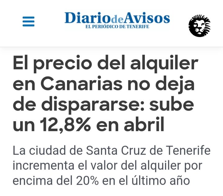 'El precio del alquiler en Canarias no deja de dispararse: sube un 12,8% en abril'

#CanariasTieneUnLímite
