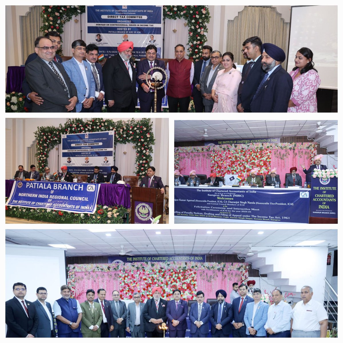 CA. Ranjeet K. Agarwal, President & CA. Charanjot Singh Nanda, Vice President with CCMs, NIRC & Branch MC Members shared their words of wisdom with the Member Fraternity at the Interactive Meetings organized at Sangrur & Patiala on 05.05.2024. #ICAIat75 #DRISHTI