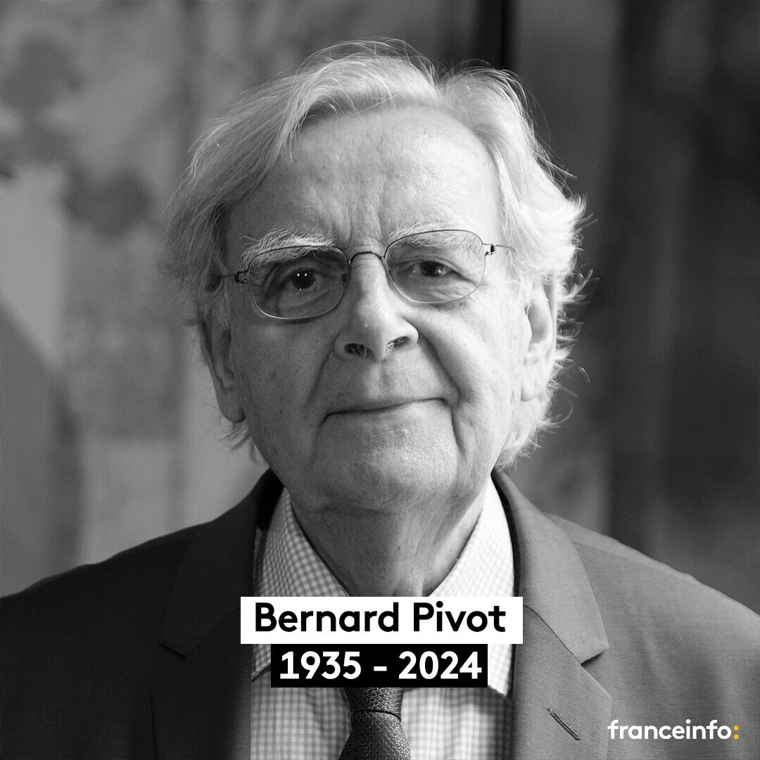 ⚫️ ALERTE INFO 

Le journaliste Bernard Pivot, illustre passeur de littérature et créateur de l'émission 'Apostrophes', est mort à 89 ans.
