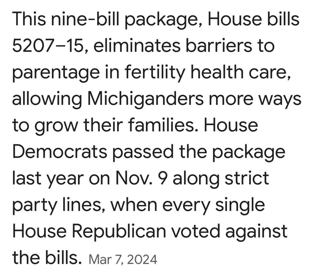If you are one of the 13,000 Michigan couples who applied for the contest on @MojoInTheMorn to have your IVF treatments paid for, you should know that every single MI House Republican voted against protecting IVF. Was just listening and one happy Chaldean couple just won and we