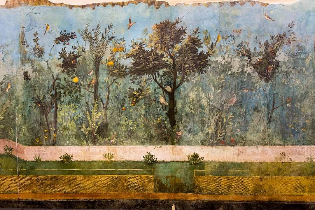 Lush garden paintings from the Villa of Livia (2nd half of the 1st Century BC), at the Roman suburb of Prima Porta. The villa belonged to Livia Drusilla, wife of the Roman emperor Augustus. These magnificent frescoes were discovered on the occasion of the excavations carried…